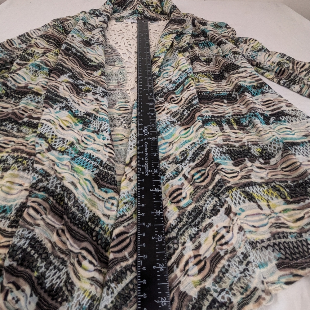 Alberto Makali Multicolored, Crochet w/Beads Boho Open Cardigan Sweater Medium - Picture 6 of 11